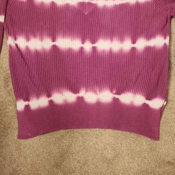 Johnny Was Women's Purple & White Tye Dye V-Neck Sweater Size S - Picture 5 of 11